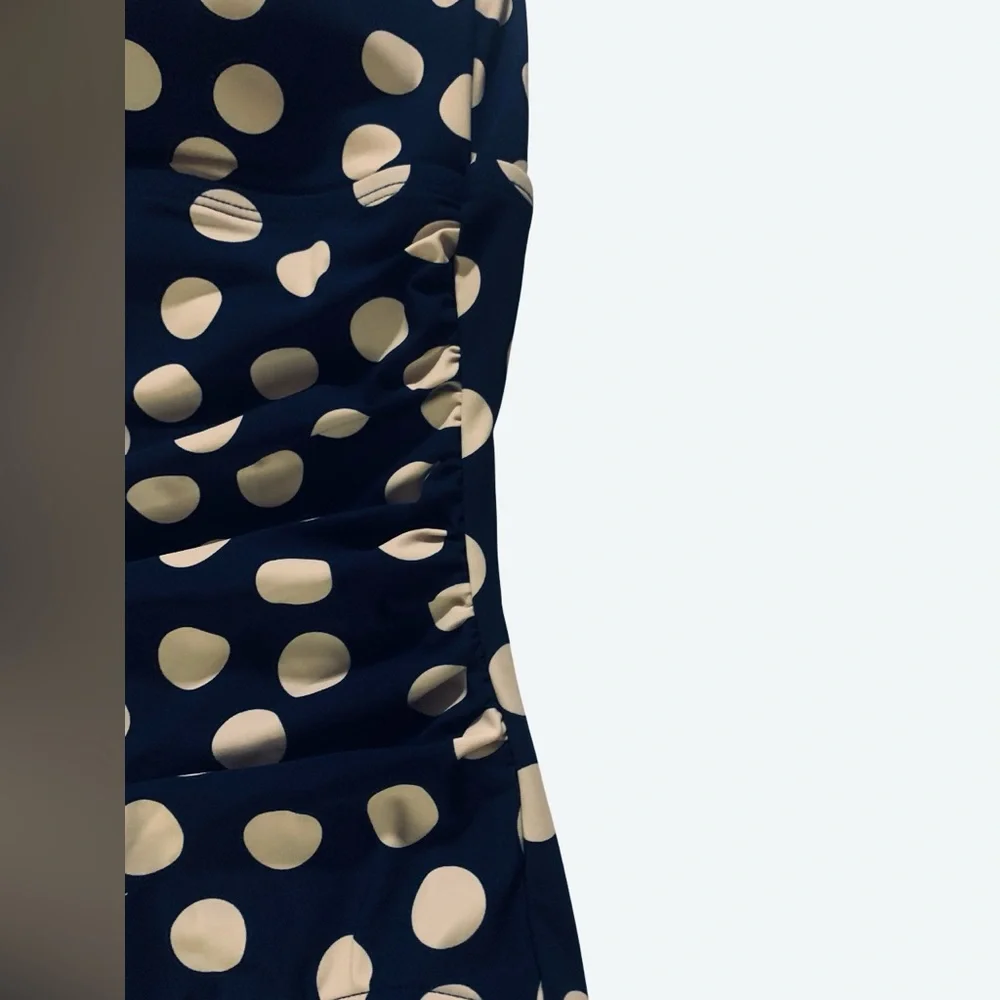 J. Crew Navy and Cream Polka Dot Women’s  Swimsuit One Piece. NWOT
